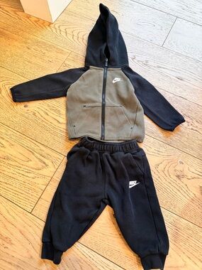 Nike baby Olive & Black Hoodie and Joggers Set